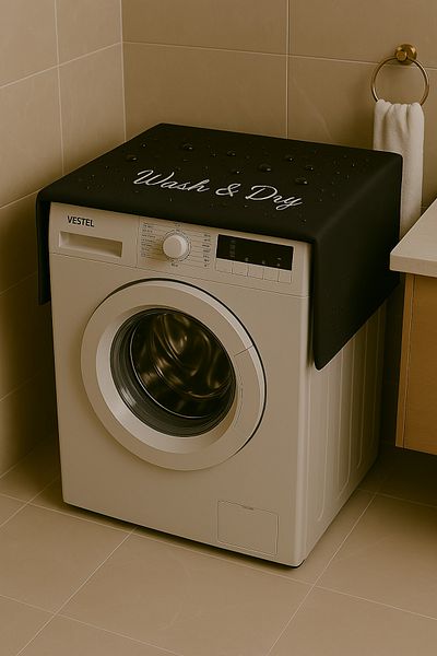 Hanles Black Embroidered Laundry And Dryer Cover Bathroom Decoration Case