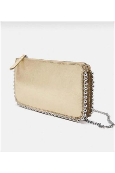 Mercan Studded Women's Wallet Bag - Cross Chain Strap