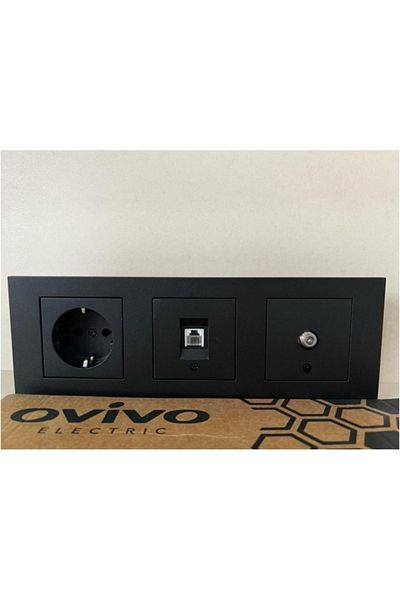Creative Case طقم Ovivo أسود مكون من 3 قطع بمقبس أرضي Numeris Satellite إطار مكون من 3 قطع