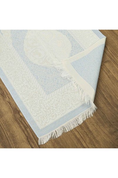 İkranur Gift Silk Nur Taffeta Prayer Rug Navy Blue 68X110 cm - 200 Gr