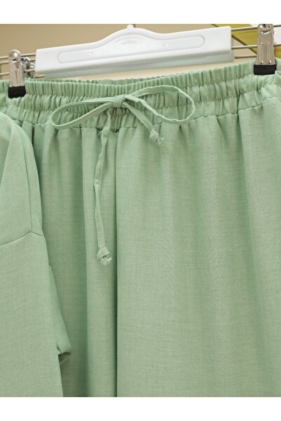 Modamorfo Buttoned Trousers Shirt Linen Suit - Water Green