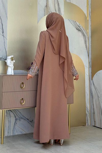 Bym Fashion 3838-1 Stone Detaillierter Westenanzug Nerz