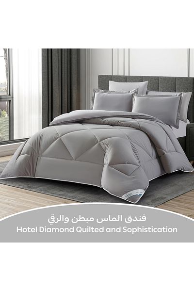 Donetella 6-piece Comforter Set – King Size 260x240 Cm, Microfiber, Solid Quilted 350 Gsm Filling