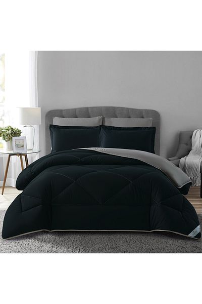 Donetella 6-piece Comforter Set – King Size 260x240 Cm, Microfiber, Solid Quilted 350 Gsm Filling