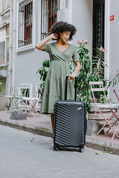 Wexta Valiz Orta Boy Valiz Bavul Wx-1001 Siyah Seyahat Bavul