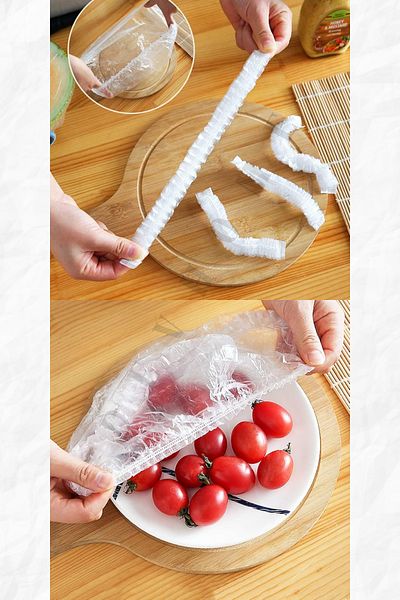 Kent Pazarı 100-Piece Multi-Purpose Elastic Stretch Cover - Practical Food Protector for Pots and Dishes