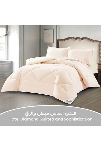 Donetella 3-Piece Comforter Set – King Size 260x240 cm, Microfiber, Solid Quilted 350 Gsm Filling