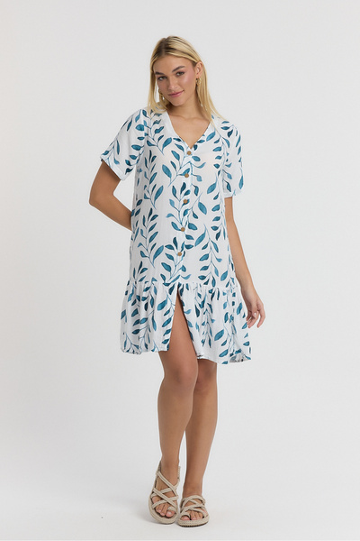 Heaven Ephesus Γυναικείο φόρεμα - Μουσελίνα Μοτίβο Ελιάς Φόρεμα Datça - 3055