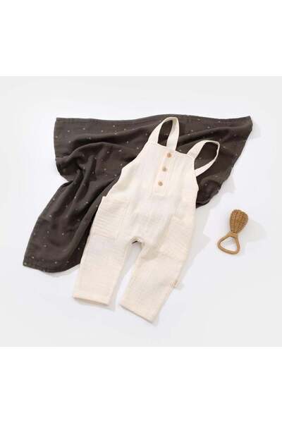 Magu Unisex Bebek Organik Müslin Salopet