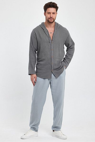 Heaven Ephesus Ανδρικό πουκάμισο Muslin Hooded - 4010