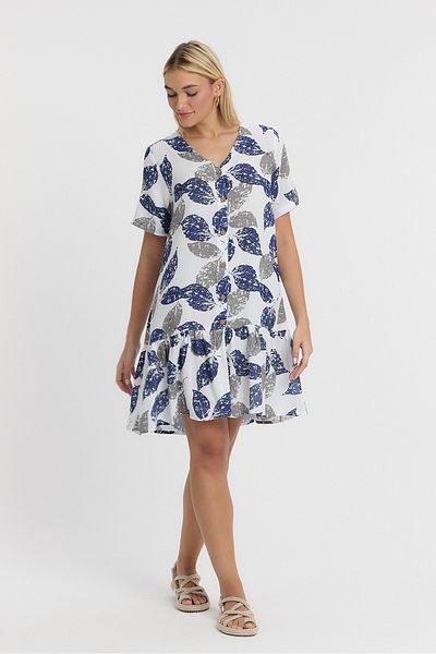 Heaven Ephesus Rochie de damă - Rochie Datça cu model de frunze de dafin din muselină - 3055