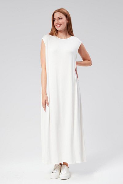 Ranasubaşı Full Length Zero Sleeve Combed Cotton Underwear White