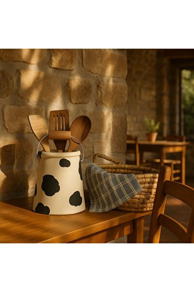 Hoyatap Siyah Desenli Askı Detaylı Vintage Taşra Stil Büyük Boy Dekoratif Kaş...