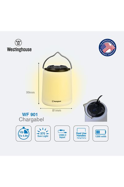 Westinghouse Wf901 Rechargeable Lantern Led Light , For Indoor & Outdoor Use Cozy Ambiance.
