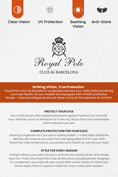 Royal Club De Polo Barcelona Unisex Füme Güneş Gözlüğü RPSS071403