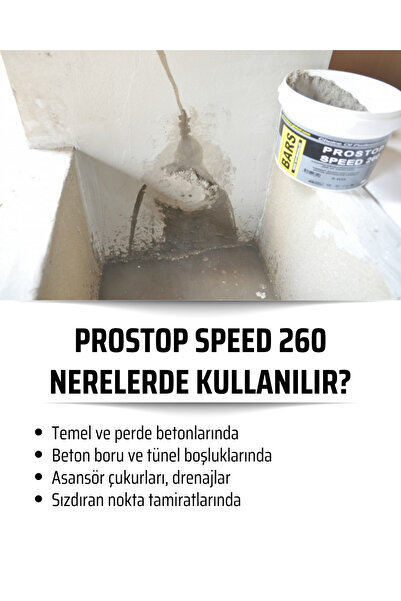 BARS Çimento Esaslı Hızlı Priz Alan Şok Su Tıkaç Tozu 10 Kg.