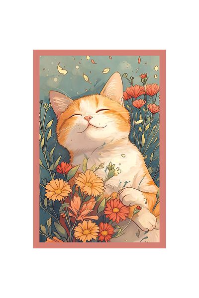 Hi Kami Cute Cat Illustration Postcards and Gift Note Cards |   10 X 15cm