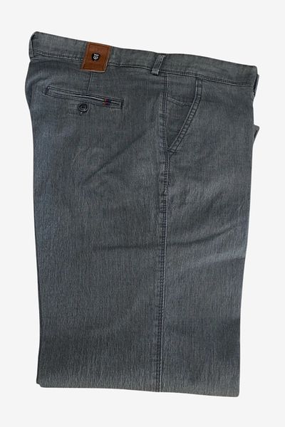 BURSPA Relaxed Cut Lycra Cotton Men's Dad Smoked Linen Trousers