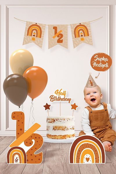 Hey Parti Bohemian Half-Age Party 6 Month Birthday Party Set