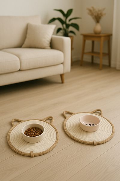 ÖRGÜM 2-piece Placemat - Cat Food and Mat 30x30 Cm