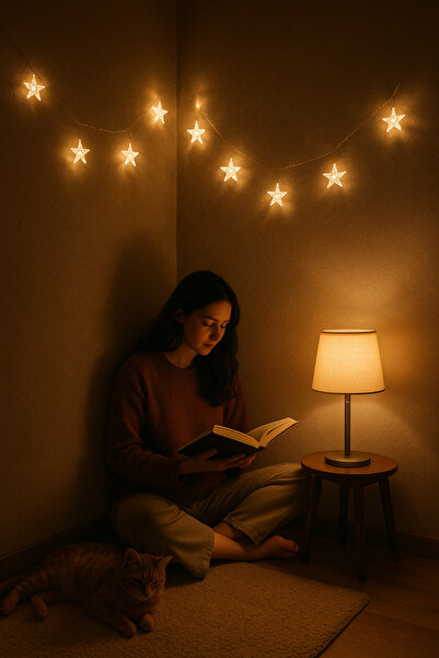 Danışmaz Ticaret Yıldız Şekilli Led Işık - 3 Metre - Pilli - 2 Kademeli - Dek...