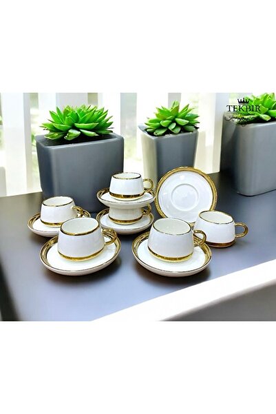 shop 12 Parça 6 Kişilik Porselen Kahve Fincanı Lüx