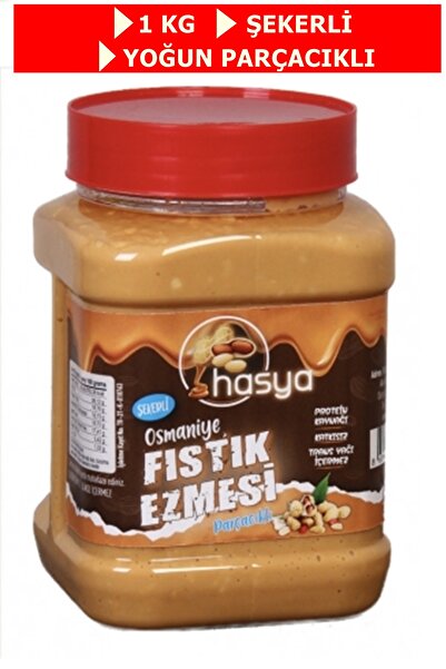 Hasya Osmaniye Şekerli Fıstık Ezmesi 1 Kg %100 Doğal Parçacıklı