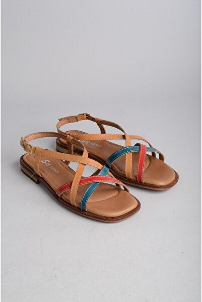 SEÇ KUNDURA Πολύχρωμα γυναικεία σανδάλια από γνήσιο δέρμα - SELECT 16213