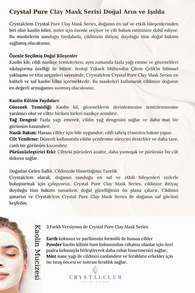 Crystalclem Beauty Powder Scented Clay Mask - Purifying, Revitalizing and Nourishing