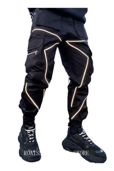 ROAISS Fashion Print Men Cargo Trousers