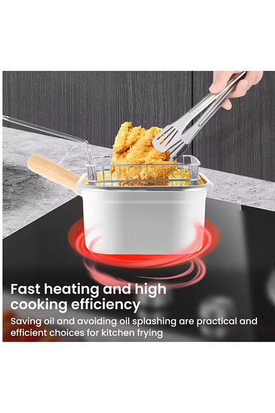 Choice Stainless Steel Deep Fryer Pot – Square Oil-saving Design With Basket & Lid