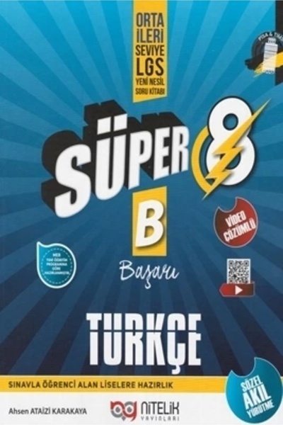 Nitelik Yayınları Nitelik 8.sınıf Lgs Süper (b) Yeni Güncel Türkçe Soru Bankası