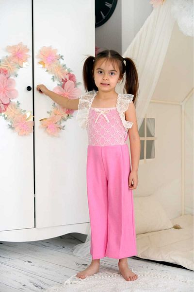 KALİNKA KİDS WEAR Girl's Lace Detailed Jumpsuit