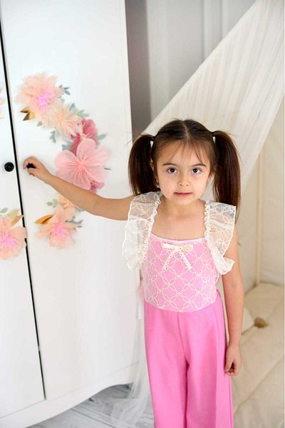 KALİNKA KİDS WEAR Girl's Lace Detailed Jumpsuit