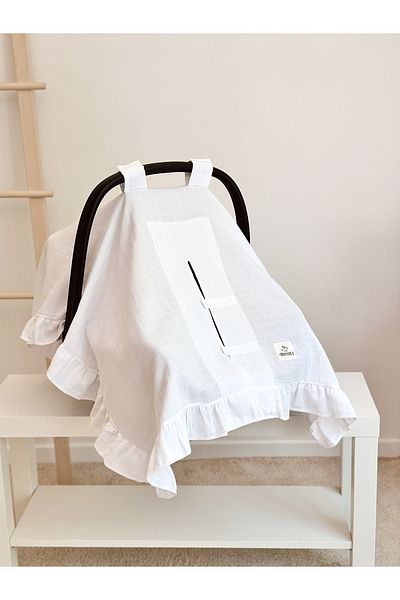 Jr Bunnies Cotton Muslin Ruffled Stroller Cover