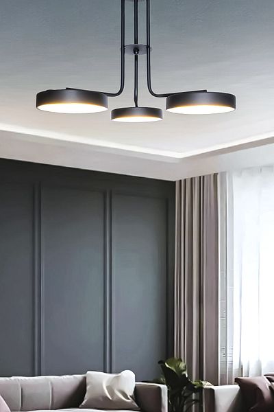 Fer Avize Modern Energy Saving Led Chandelier 3 Colors Light - Living Room, Kitchen, Children's Room
