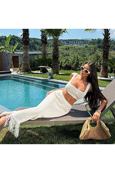 Puella Pareo Beach Suit with Tassel Skirt