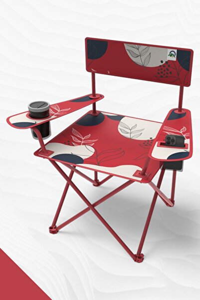 Perilla Qufi Katlanır Kamp Piknik Sandalyesi Rejisör Koltuğu - Kırmızı