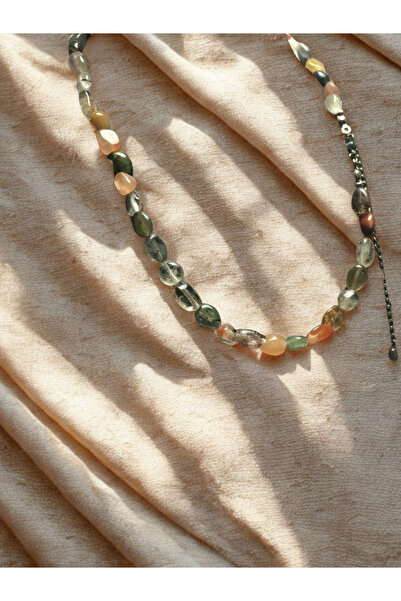 ayrestyle Rutil Quartz Natural Stone Necklace - Choker - 40cm