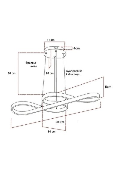 İstanbul Avize İstanbul Avize Nota Eskitme Kumandalı Ledli Modern 3 Renk Led Avize