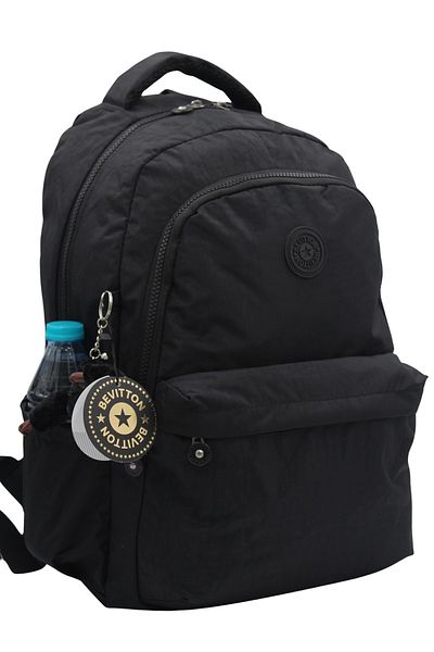 Bevitton 2200 Μαύρη Unisex Σχολική Τσάντα Αδιάβροχο Υφασμάτινο Unisex Σχολικό Σακίδιο πλάτης