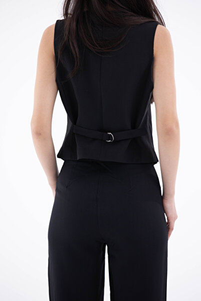 nevege Women's Black Lined Vest - Short