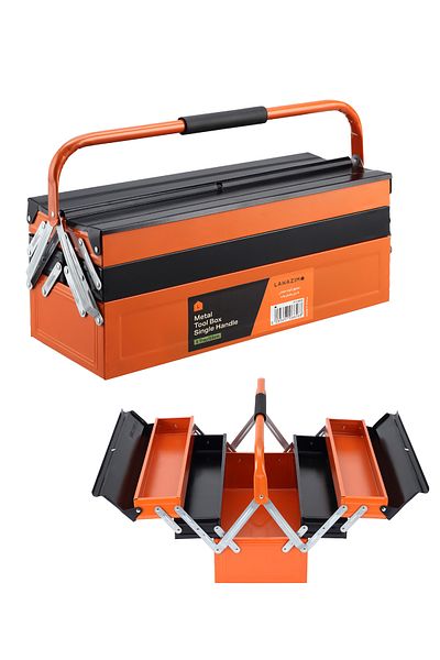 Lawazim Metal Toolbox 3-Layer 5-Tray -20inch (53cm)- Durable Single Handle Large Capacity Portable