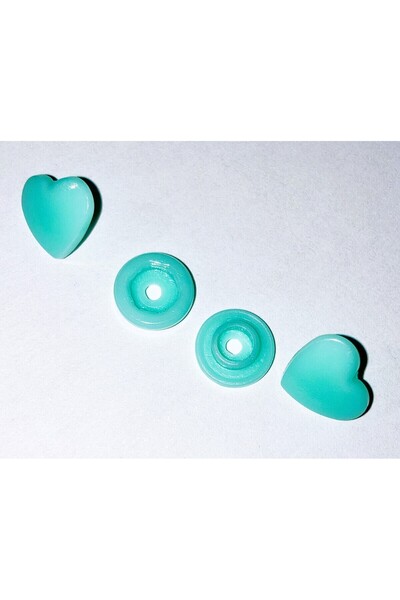 Kalite Garantili T5=12,4 Mm Kalp Şekilli Mavi Çıtçıt, 10 Adet, Plastik Çıt Çıt Mavi Çıt çıt