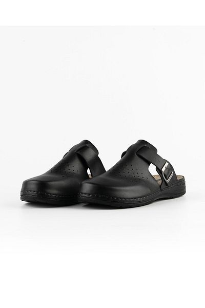DR KLOMPA Men's Slippers Ms106 Black Fanetta Orthopedic Sabo Slippers
