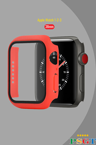 PSGT Apple Için Temperli Cam + Kapak Izle Vaka 38MM Ekran Koruyucu Apple Izle...