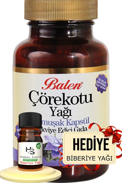 Balen Black Cumin Oil Soft Capsule 80 Capsules 1000 Mg Hrblsglk Rosemary Oil (Gift)