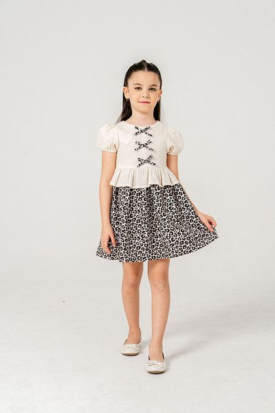 Gocoland Rochie cu fermoar cu fundul de muselină și model leopard