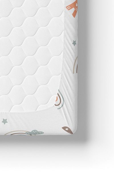 Wheeppo 100% Cotton Fitted Sheet Set - Abc Park Bed 70X120 35X45
