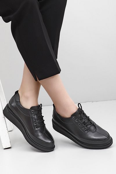 GÖNDERİ(R) Pantofi de damă din piele naturală cu talpă cu pană cu șireturi